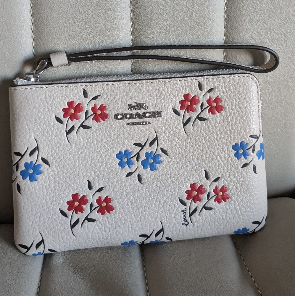 Coach floral wristlet